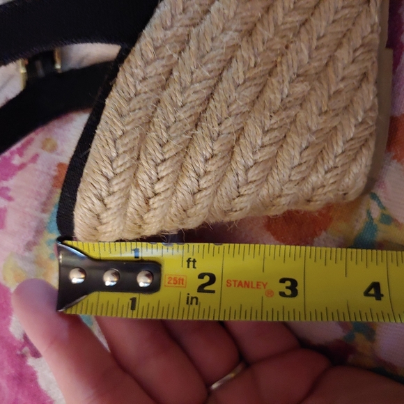 Montego Bay Club | Jute Black Canvas Espadrille Wedge Sandals 6.5 - Picture 4 of 9